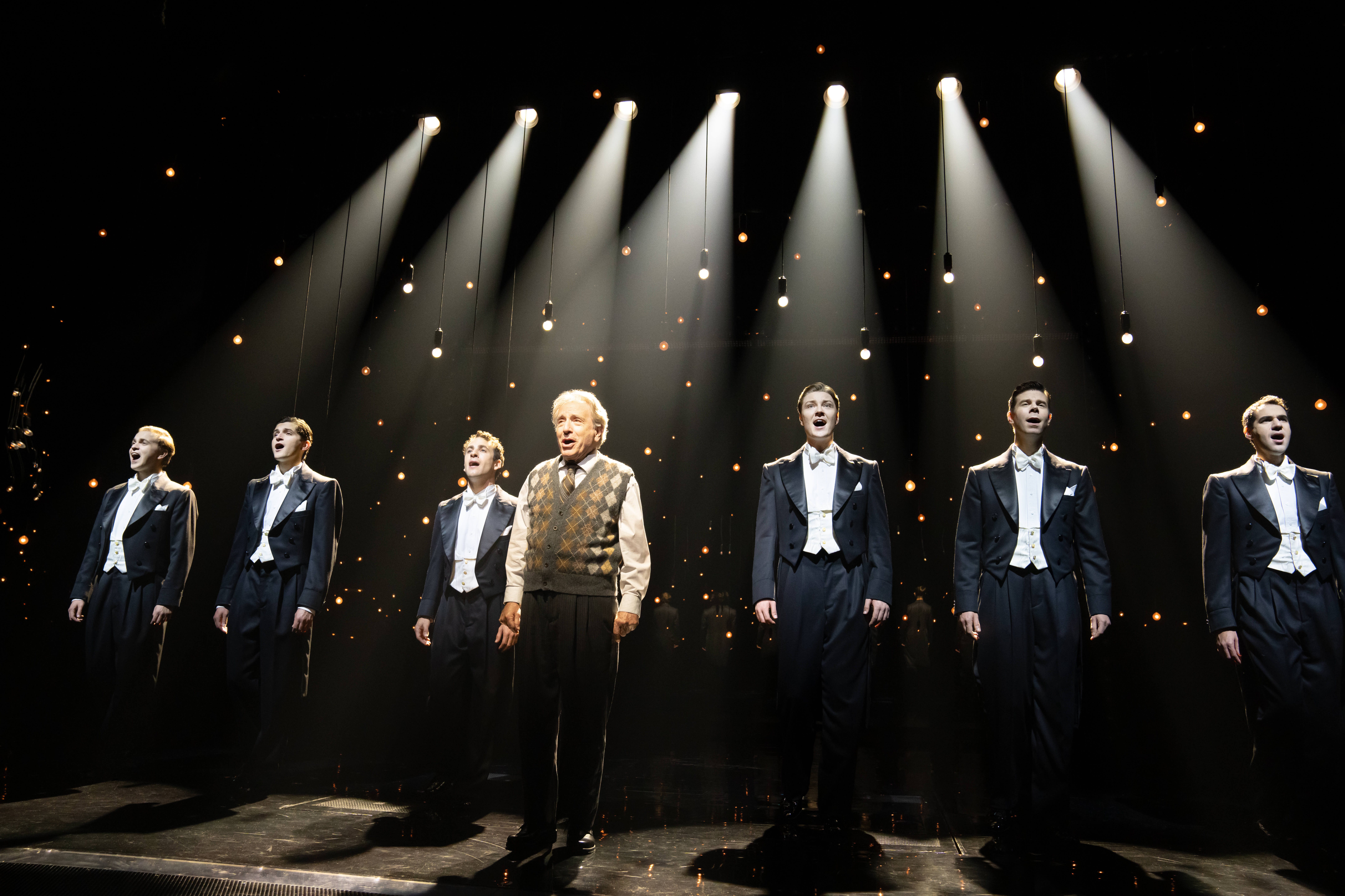 Steven Telsey, Blake Roman, Danny Kornfeld, Chip Zien, Eric Peters, Sean Bell and  Zal Owen in <i>Harmony</i>.
