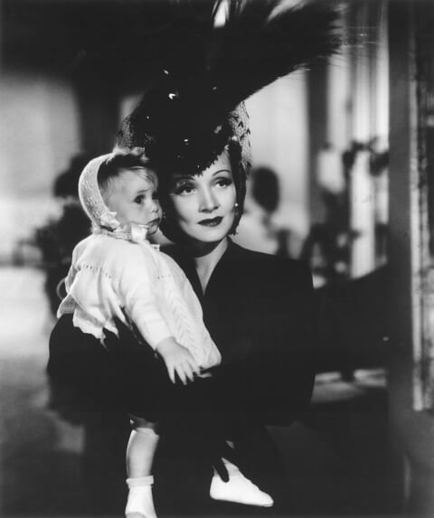 The author (or the author's sister) with Marlene Dietrich.