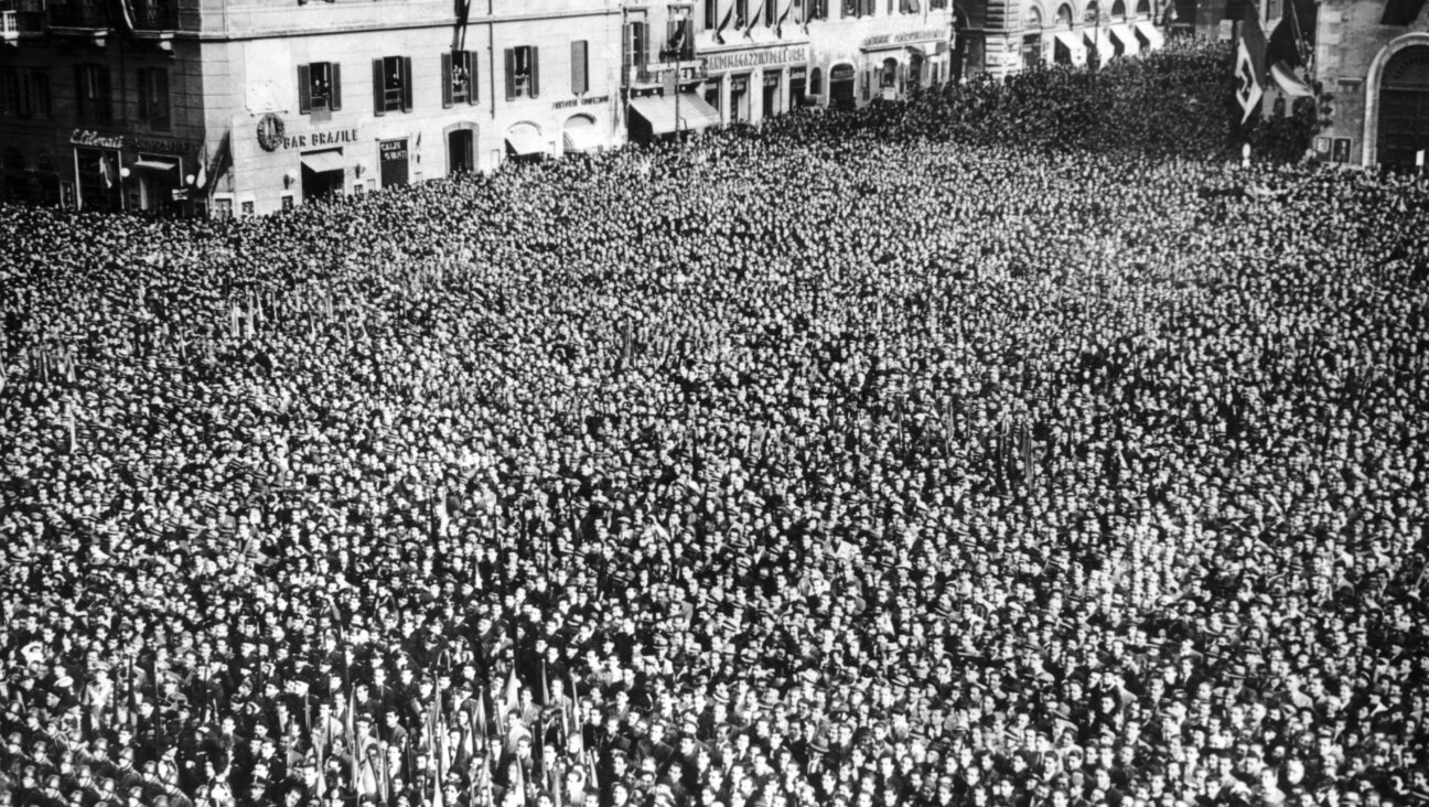 In 1935 Italy, a fascist rally.