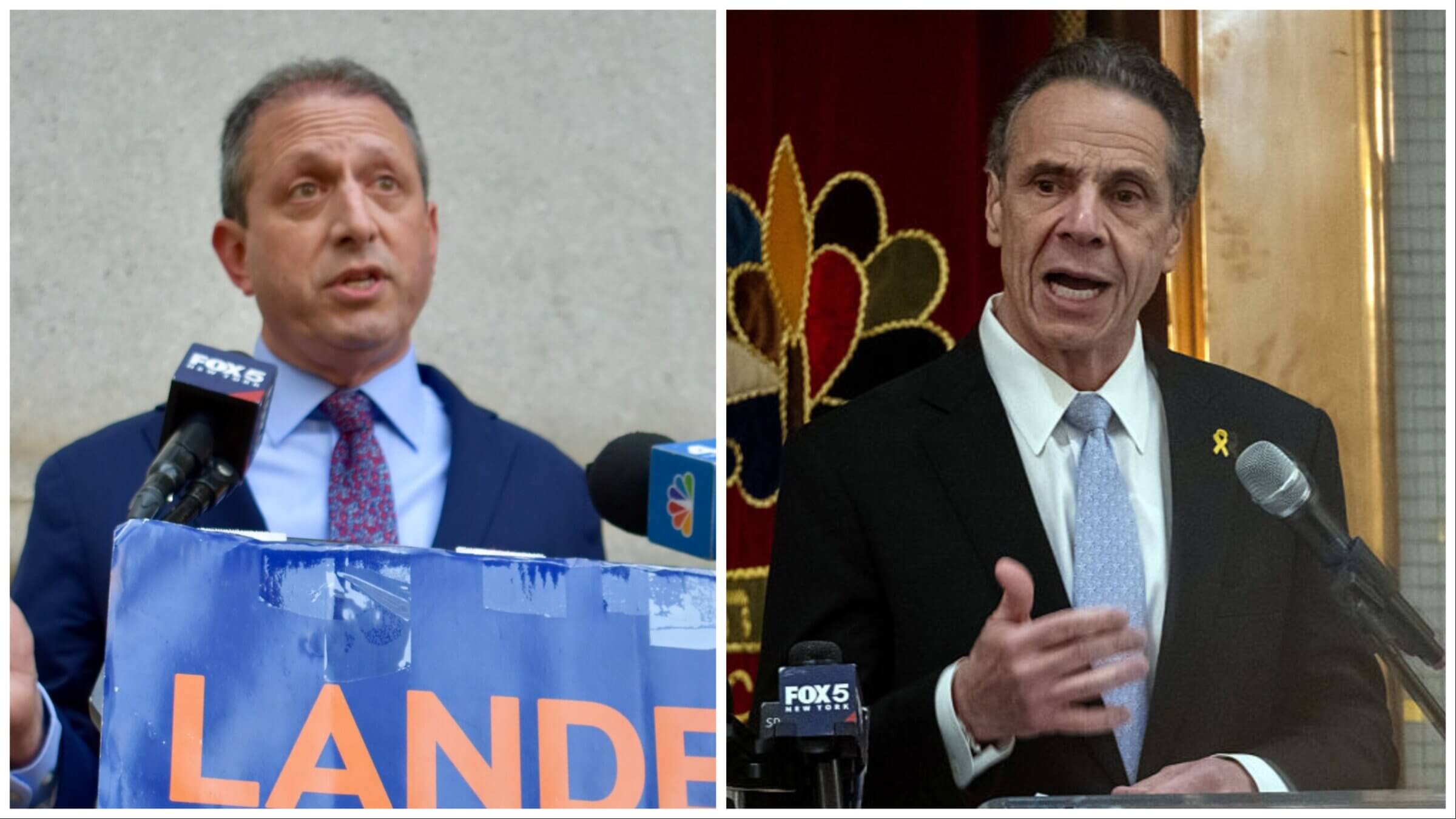 NYC mayoral candidates Brad Lander and Andrew Cuomo.
