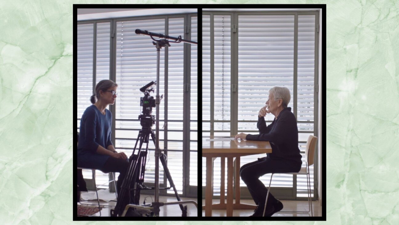 Filmmaker Yael Melamede interviewing her mother, acclaimed Israeli architect Ada Karmi-Melamede, in a still from the film <i>Ada: My Mother the Architect</i>.